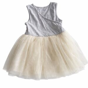 Old Navy Toddler Girl Tulle Dress 18-24 Months Gray Cream